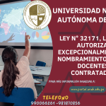 Ley N° 32171, LEY QUE AUTORIZA, EXCEPCIONALMENTE EL NOMBRAMIENTO DE LOS DOCENTES CONTRATADOS