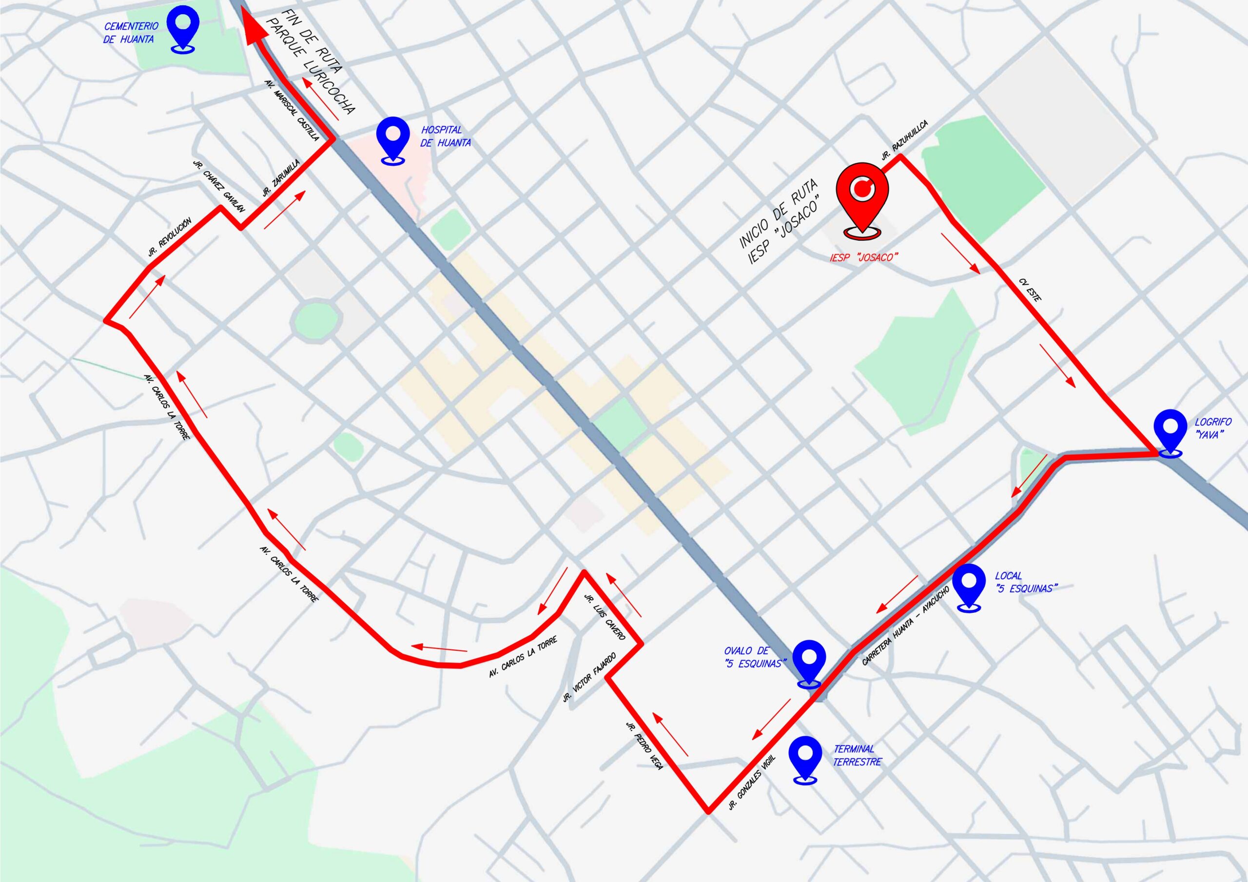 Mapa Ruta de Vuelta UNAH